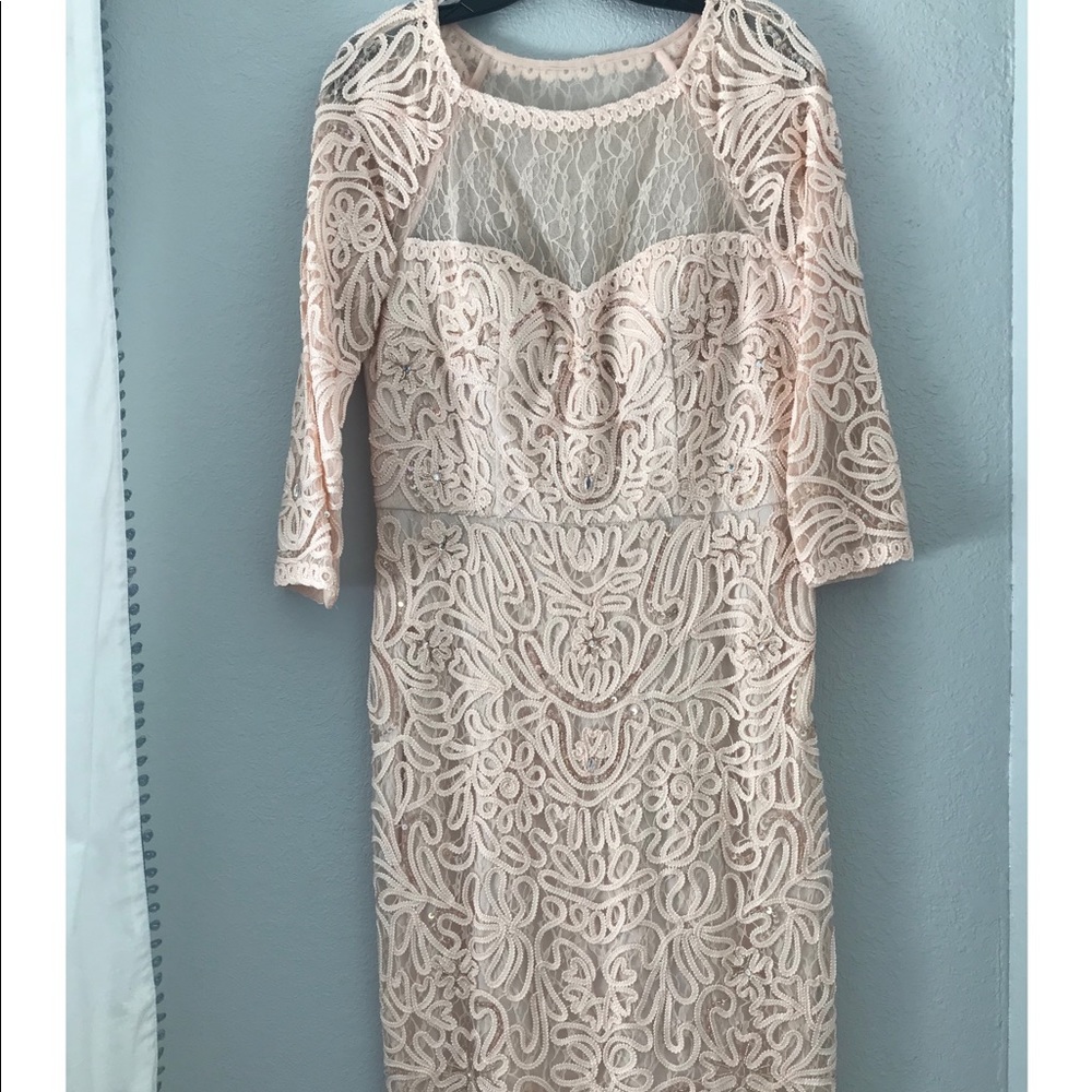 Sue Wong | Lace Blush Pink & Sequins Party Dress